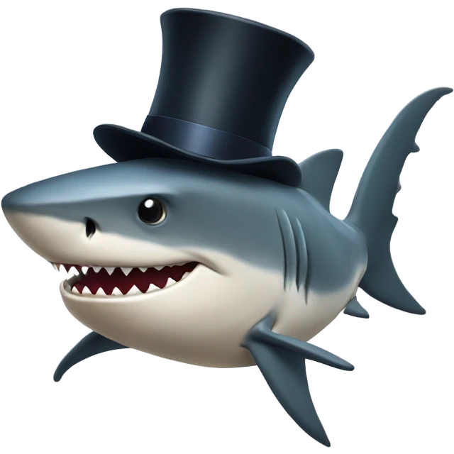 shark with tophat emoji