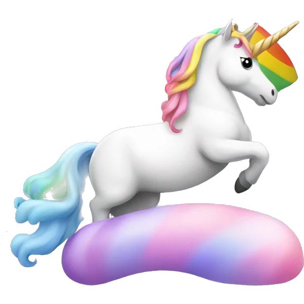 Unicorn sitting on a rainbow  emoji