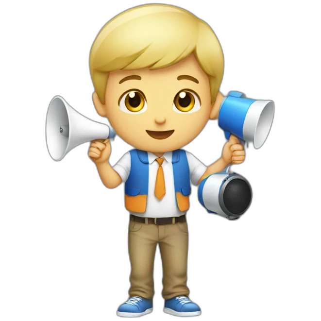 boy with loudspeaker emoji