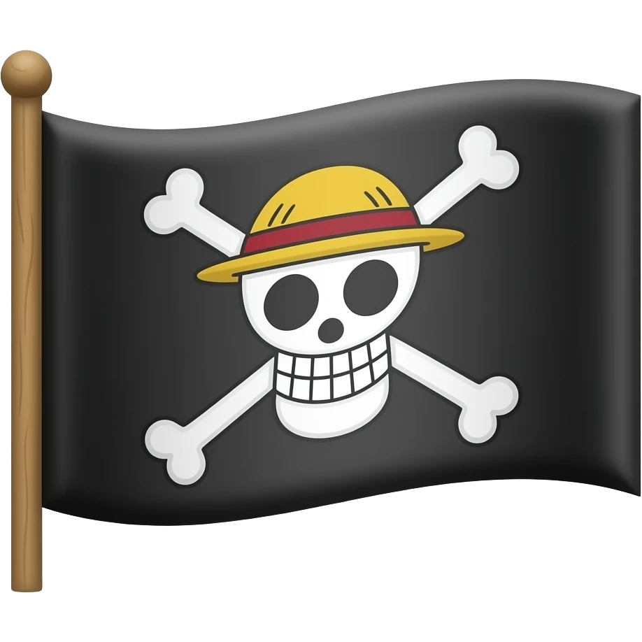 A jolly Roger of the straw hat pirates emoji