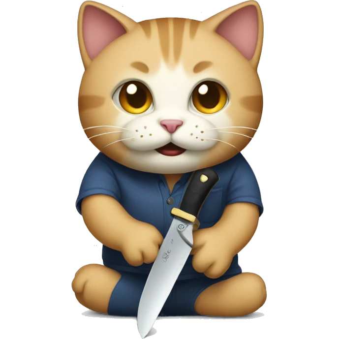 Cat with a knife emoji