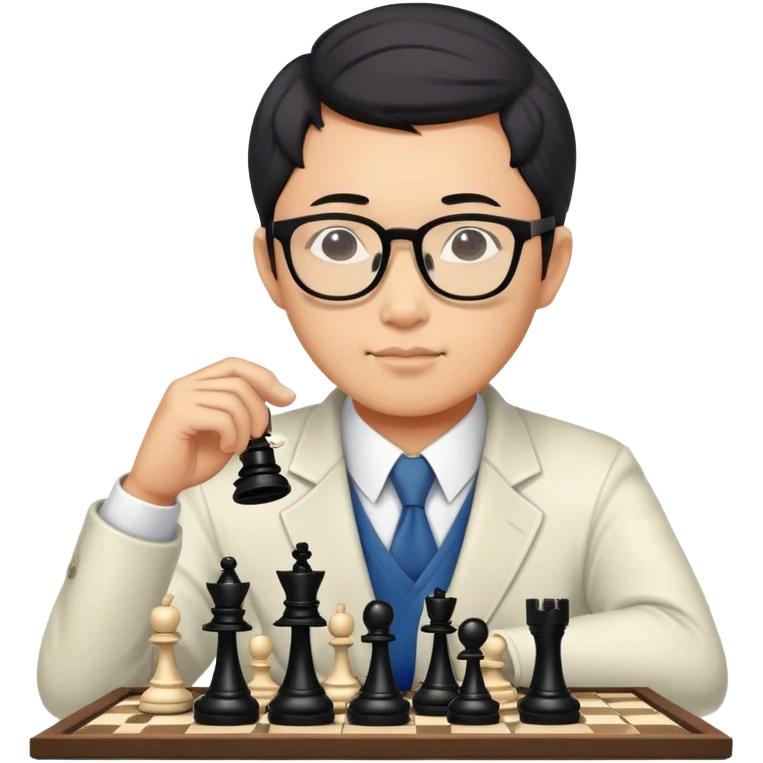 asian man with glasses playing chess emoji