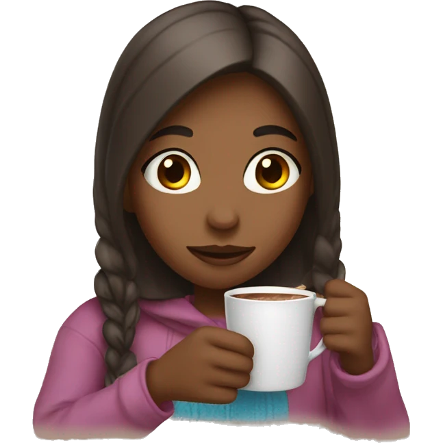 Girl drinking hot chocolate  emoji
