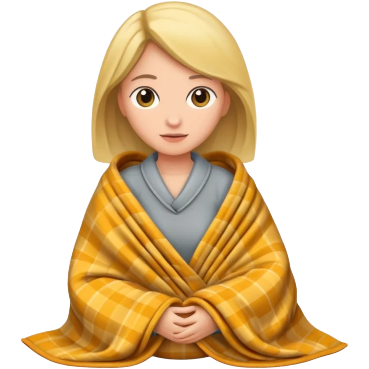 woman with tucked blanket emoji