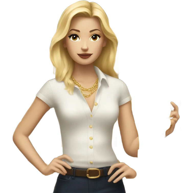 Blonde Ralph lauren women working holding gold bars  emoji
