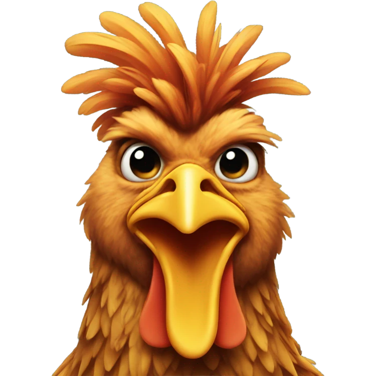 Chicken with crazy hair emoji