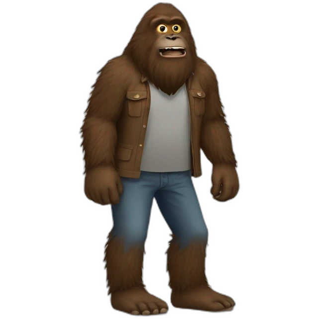 Bigfoot with hands in his pockets emoji