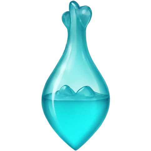 Glass Aqua heart emoji