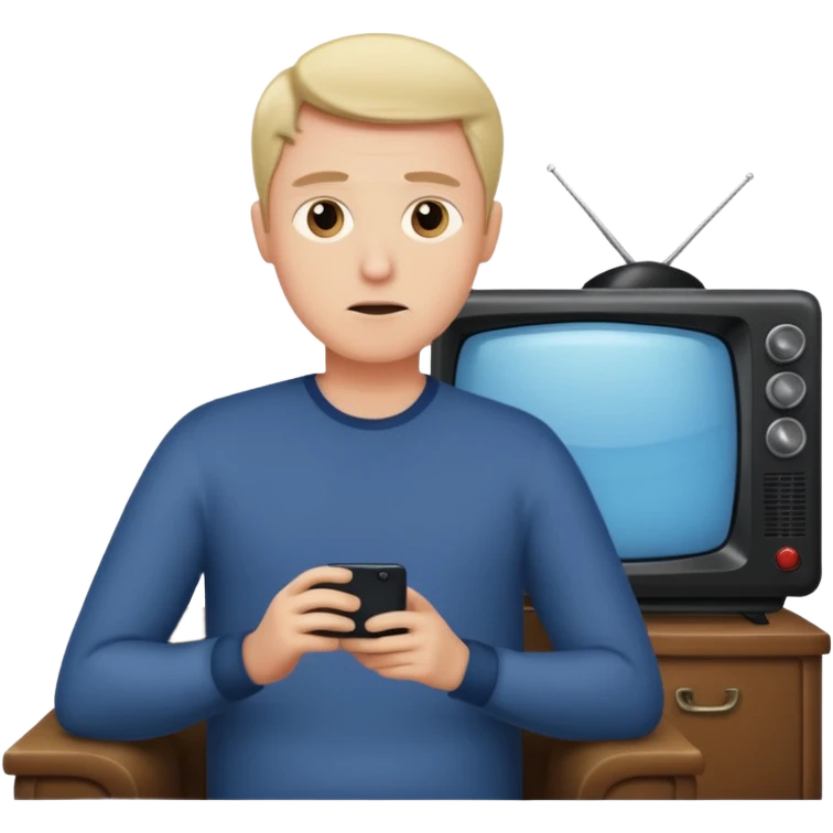 Televizyon izleyen adam emoji