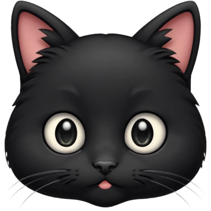 Black Kitty waiting sad face  emoji