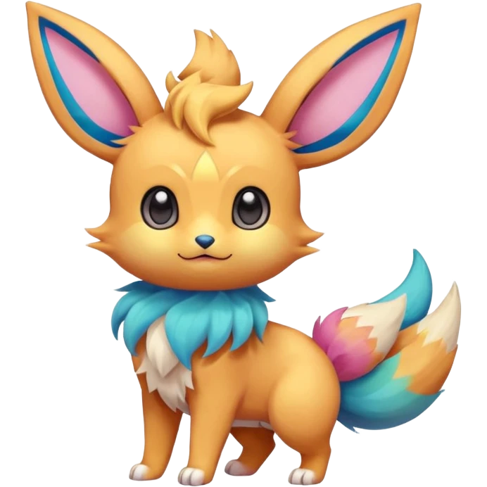 Colorful Kawaii Eeveelution-Cute-Pokémon-fusion full body emoji