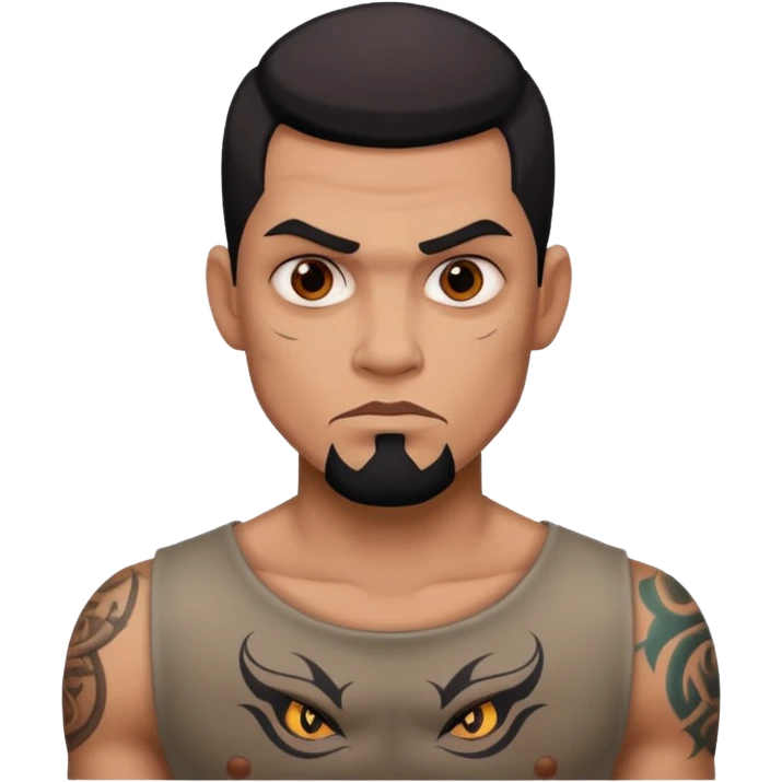 cara de malo con tatuajes emoji