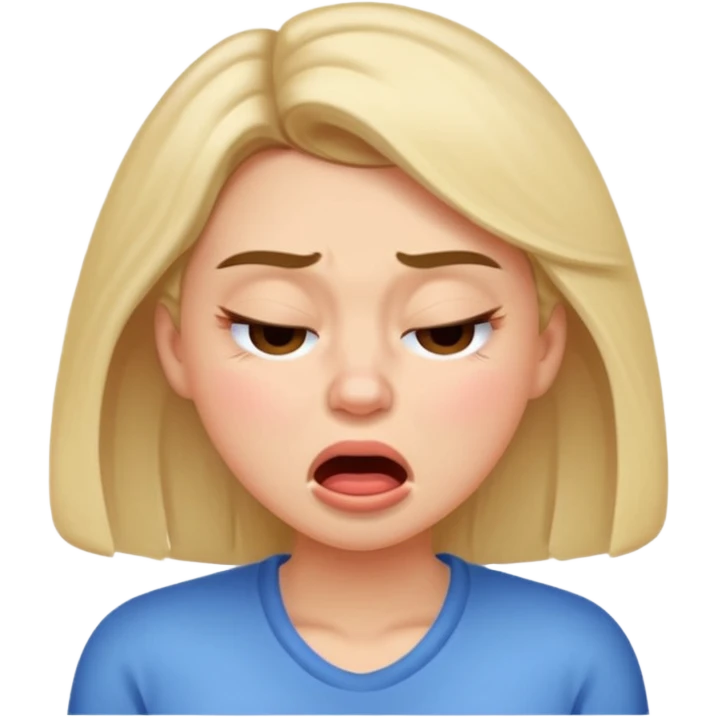 Woman mid-sneeze with puffed cheeks










 emoji