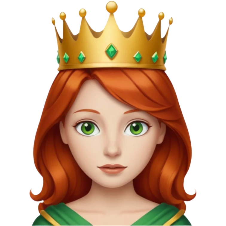 woman pelirroja con corona  emoji