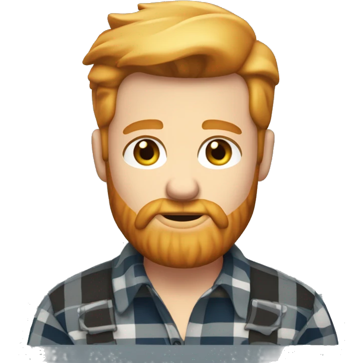 Blond ginger bearded man bleu eyes lumberjack shirt short hair groomed emoji