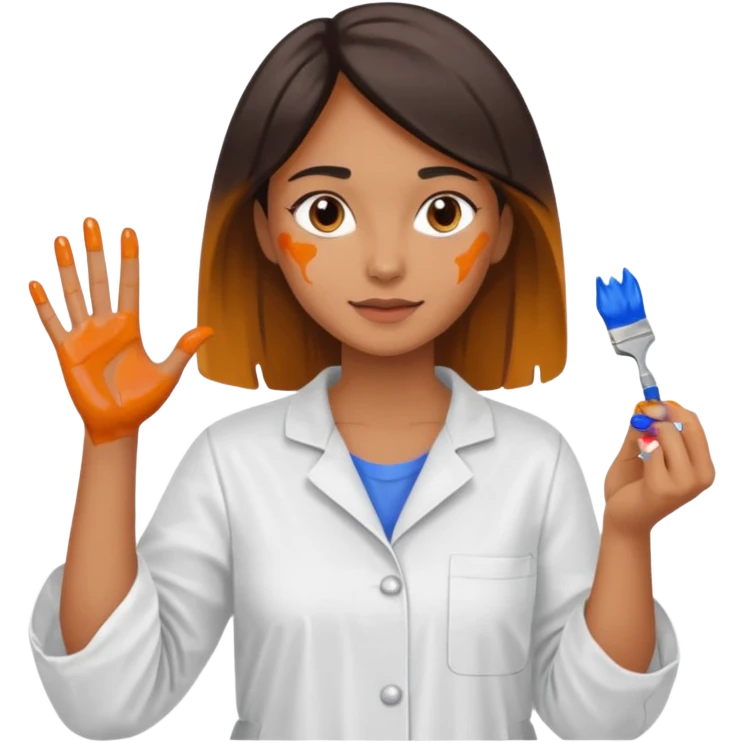woman painting emoji