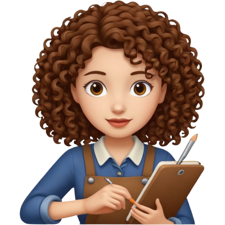 girl with curly brown hair craft emoji
