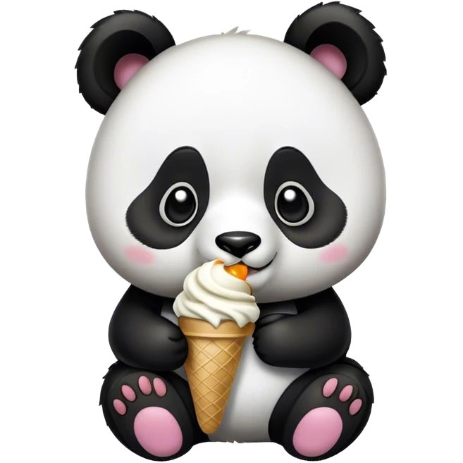 Panda eating ice cream emoji