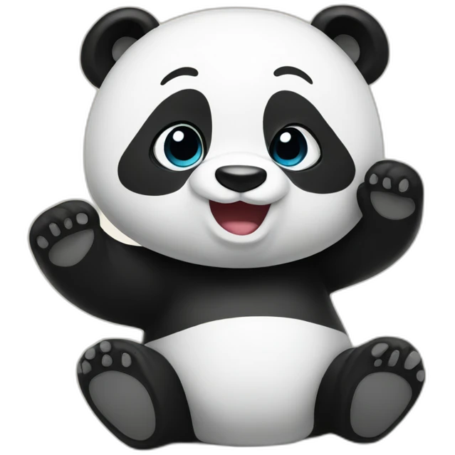 Panda saying hi emoji