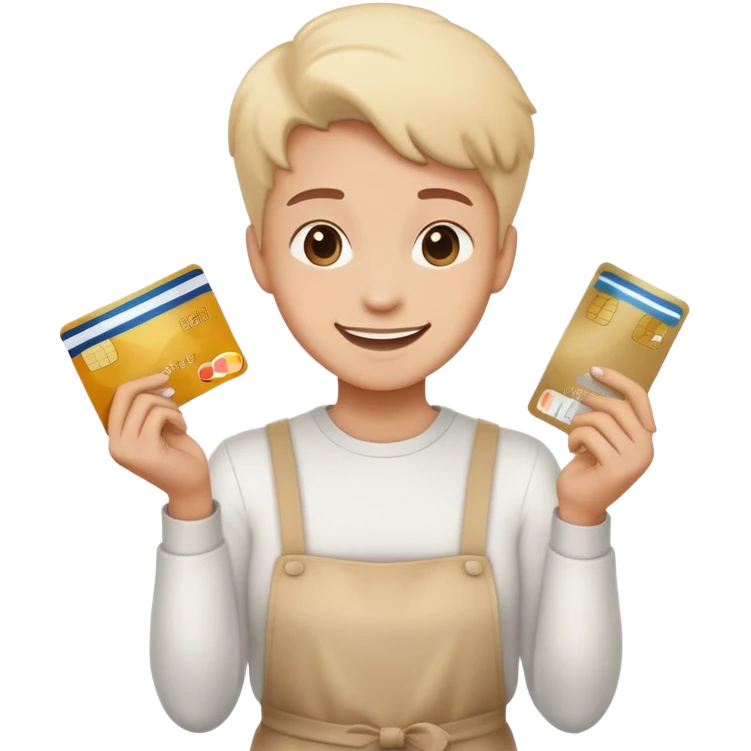 Happy emoji with creditcard in hand and a pile of flour emoji