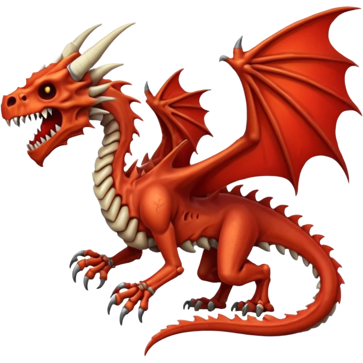 Bloody skeletal skeleton bone dragon emoji