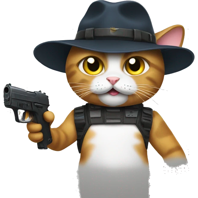 Cat with gun emoji