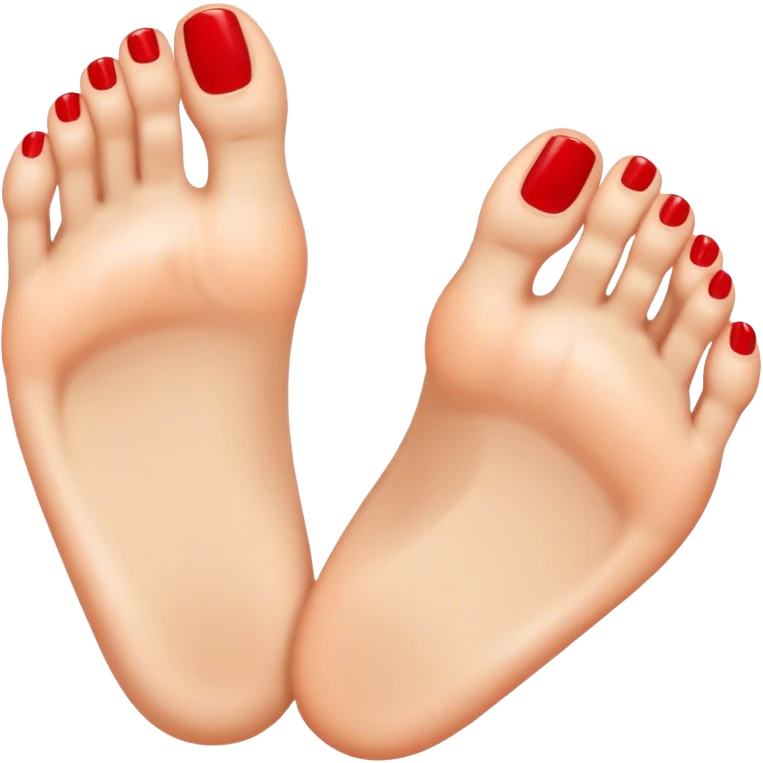 a foot toes with red toenail emoji