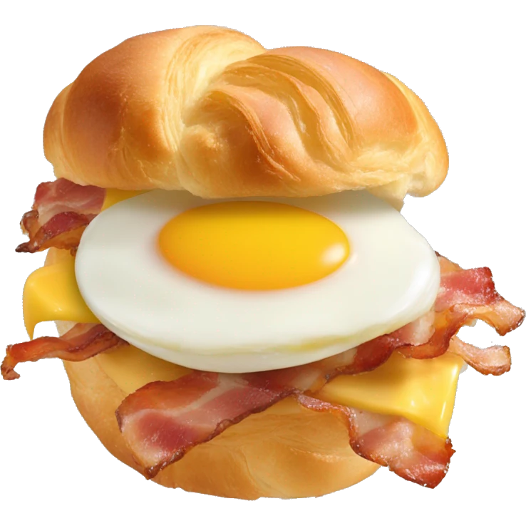 Bacon, egg, and cheese on a croissant emoji