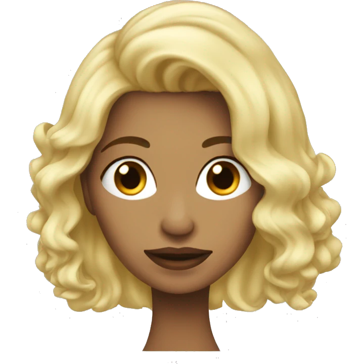 Femme blonde cheveux longs choquée emoji