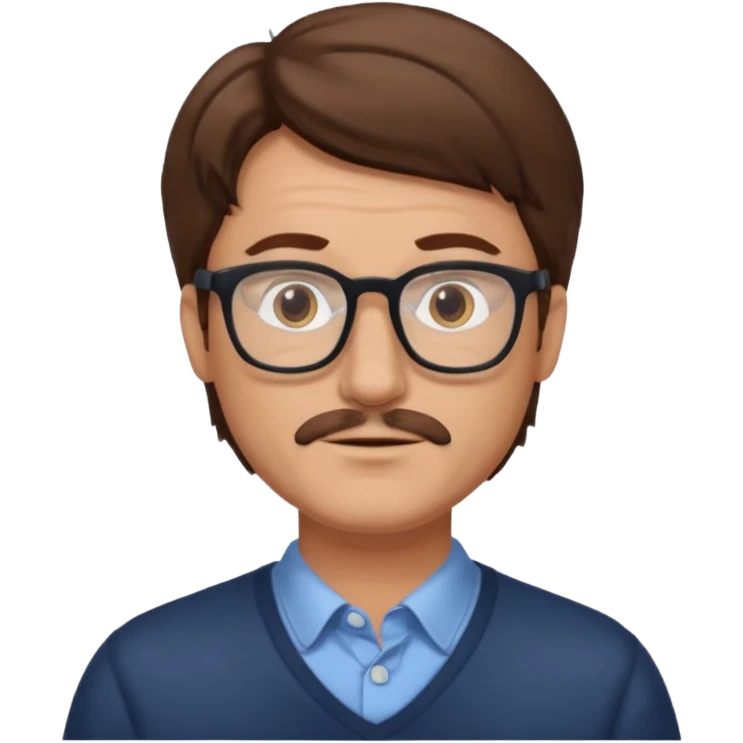 homme cheveux µbrun age moyen blanc lunettes emoji