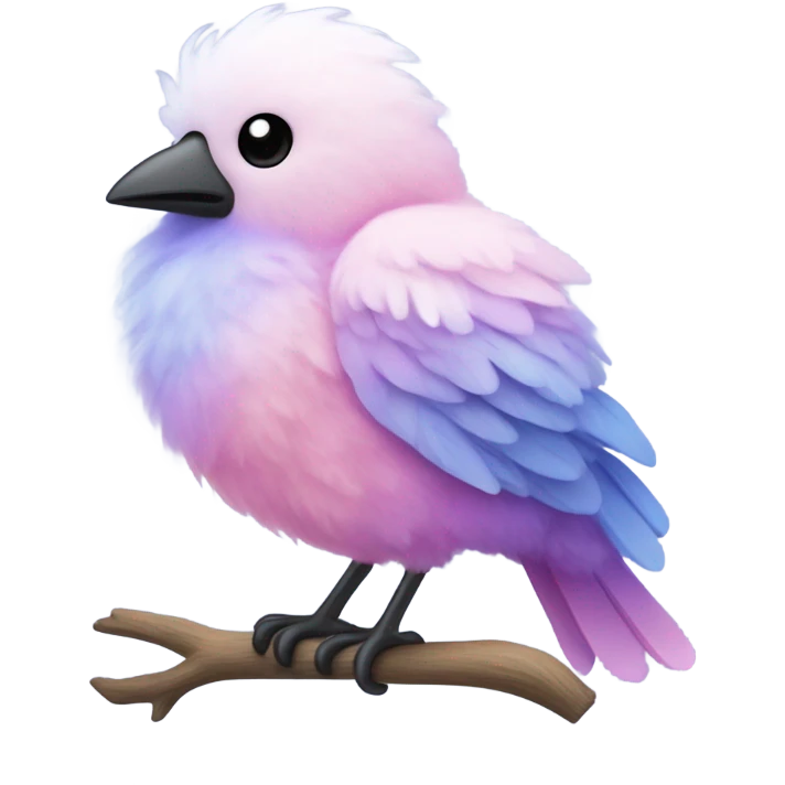 Cotton candy colored bird emoji