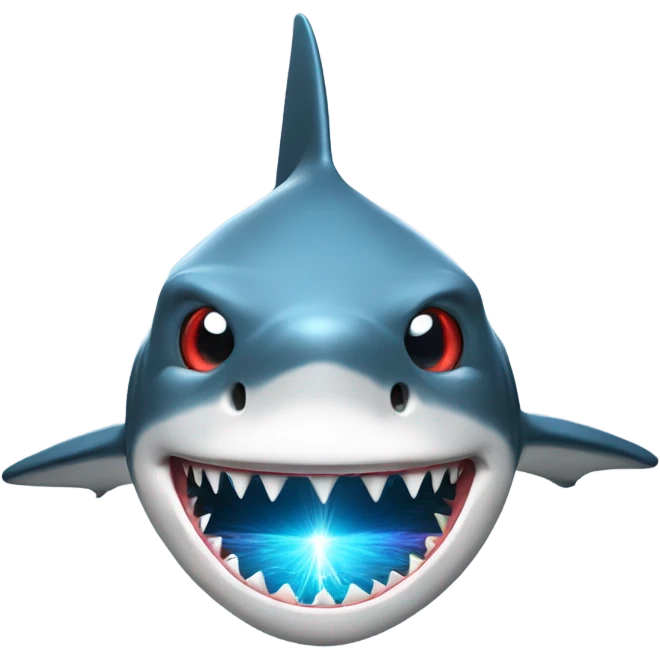 A Shark sending lasers from its eyes emoji