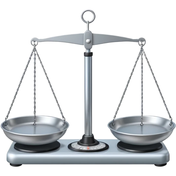A schematic drawing of a balance scale. emoji