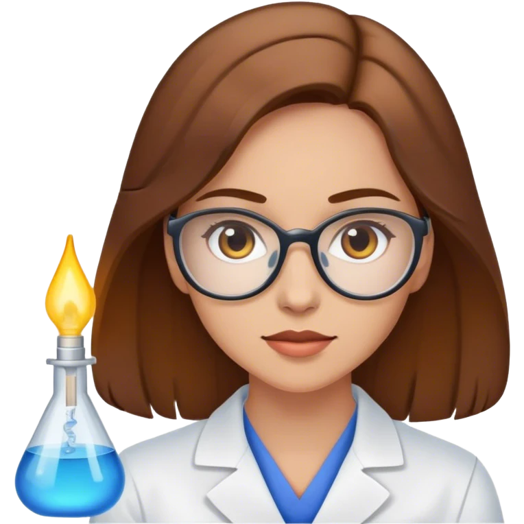 Brown haired woman laboratory analyst emoji