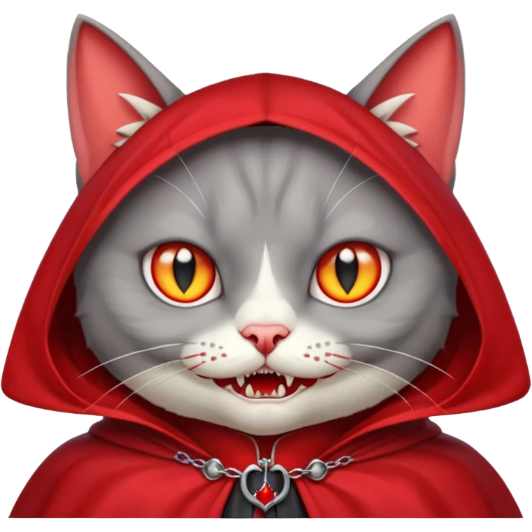 grey cat-vampire-in-red-collar-cloak emoji