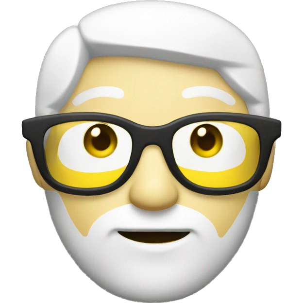 A Yellow Man with white glassess and center part hair  emoji