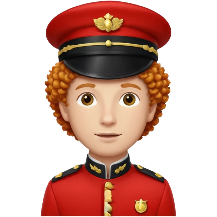 bellboy face big curly hair ginger bellboy hat emoji