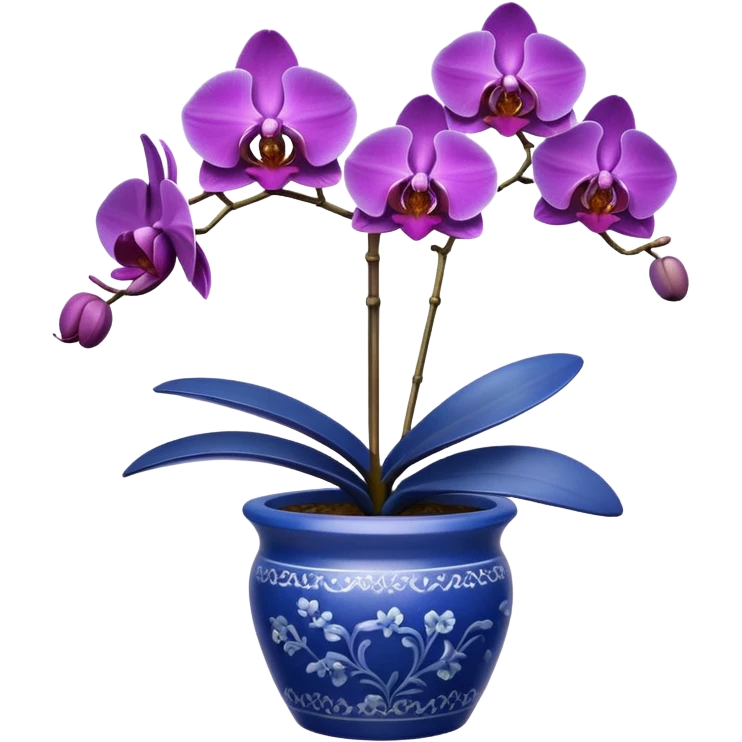 Purple Orchid in a blue pot emoji