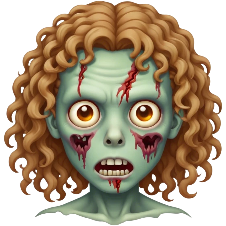 zombi cabelo castanho claro encaracolado emoji