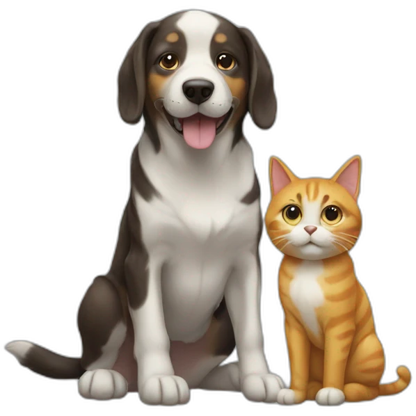 Dog with a cat emoji