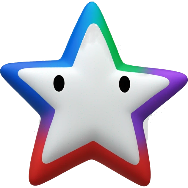 i want a 5 sided star with five different colors on every end (red white blue red green) emoji