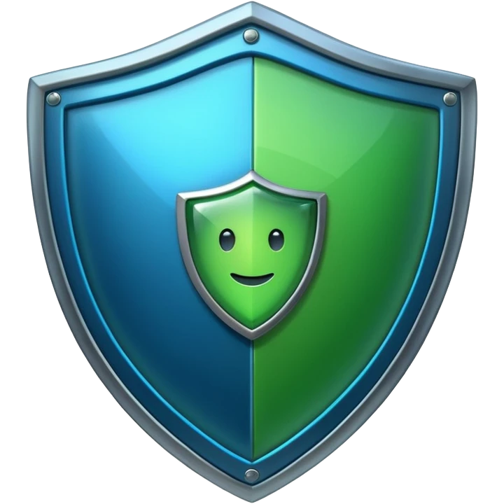 generate full blue cyber shield with different  green computer symbols  emoji