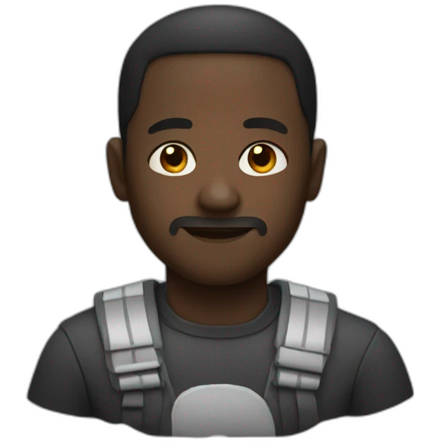 Black man face crossed emoji