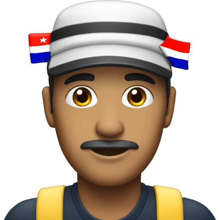 head bus driver with a chilean flag cap emoji