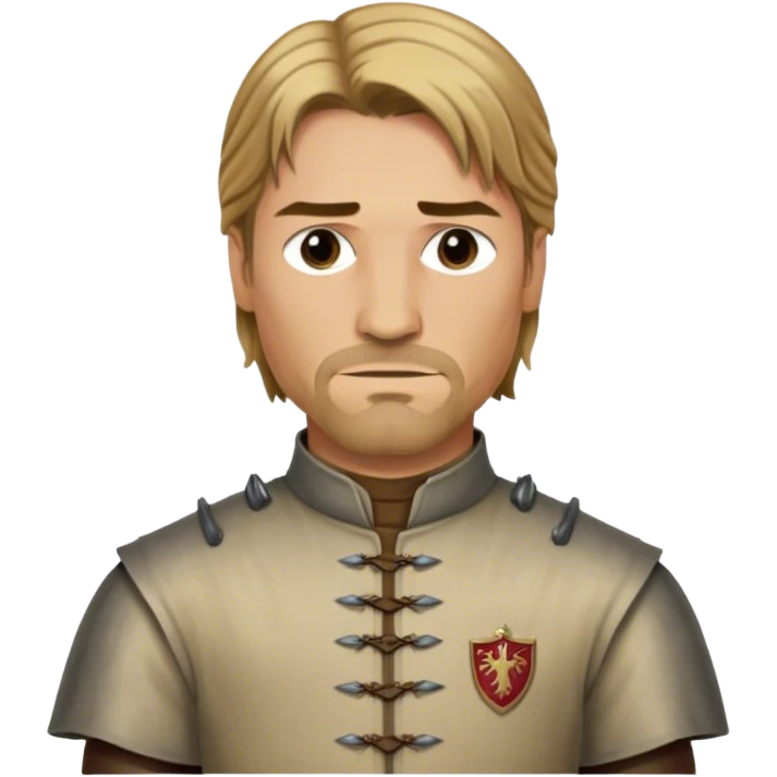 Jaime Lannister from game of thrones, cloth shirt, middle part hair emoji