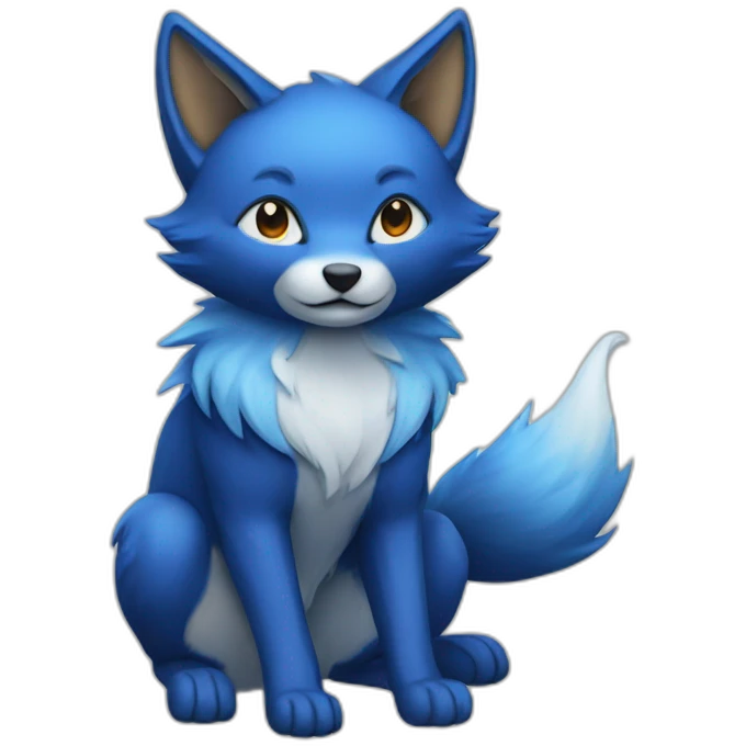 blue kitsune emoji