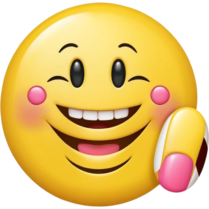 smiley face with fake nails emoji