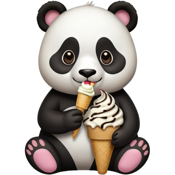 Panda eating ice cream emoji
