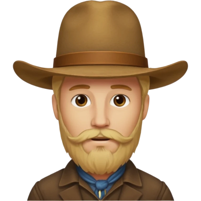 A blonde western man from America 1899 wild west with a hat and beard emoji