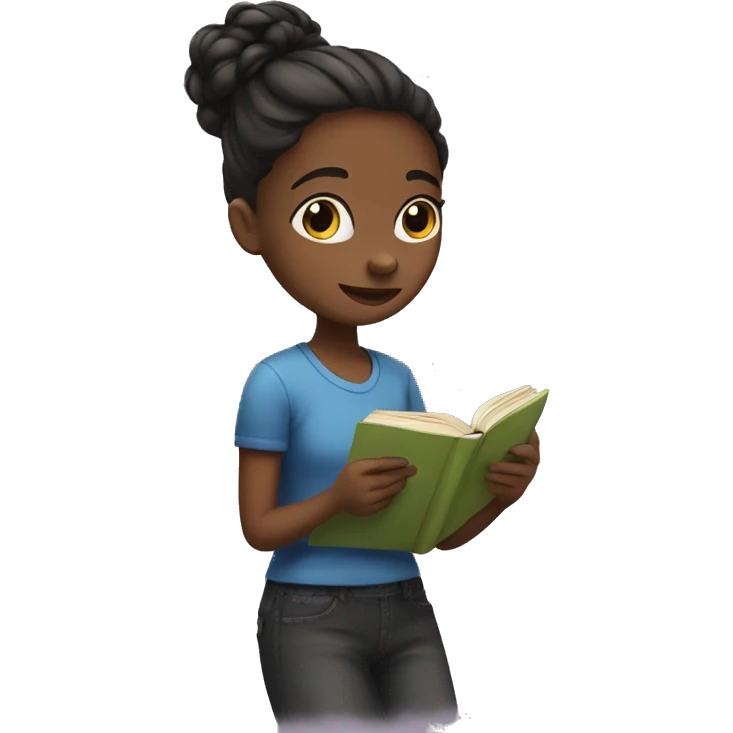 Girl reading book emoji